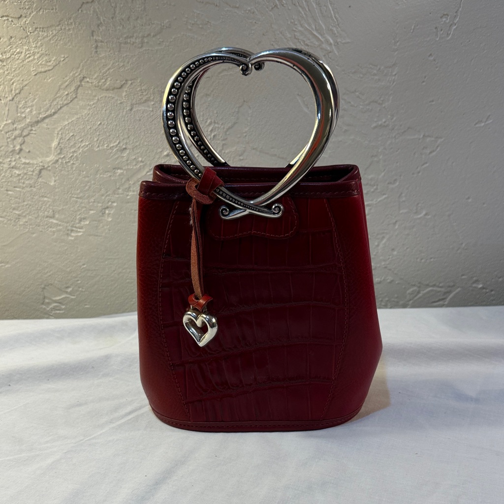 Brighton Red Mini Bag With Silver Heart Handle
